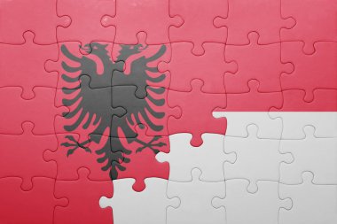 Endonezya ve Arnavutluk ulusal bayrak ile bulmaca