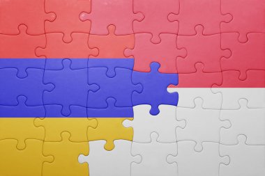 Endonezya ve Ermenistan Ulusal bayrak ile bulmaca