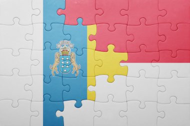 Endonezya ve Kanarya Adaları ulusal bayrak ile bulmaca