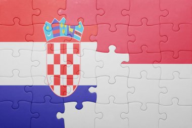 Endonezya ve Hırvatistan ulusal bayrak ile bulmaca
