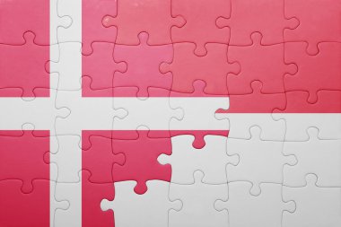 Endonezya ve Danimarka ulusal bayrak ile bulmaca