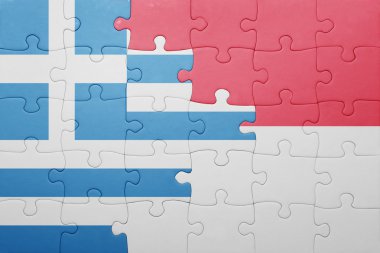 Endonezya ve Yunanistan ulusal bayrak ile bulmaca