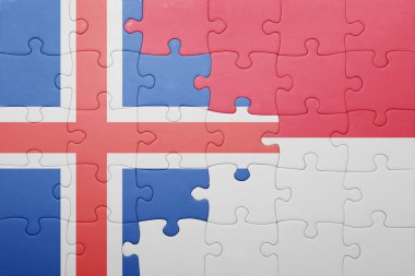 Endonezya ve İzlanda ulusal bayrak ile bulmaca