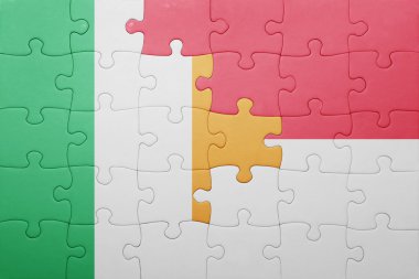 Endonezya ve İrlanda ulusal bayrak ile bulmaca