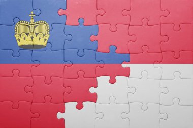 Endonezya ve liechtenstein ulusal bayrak ile bulmaca