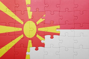 Endonezya ve Makedonya ulusal bayrak ile bulmaca