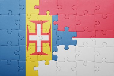 Endonezya ve madeira ulusal bayrak ile bulmaca