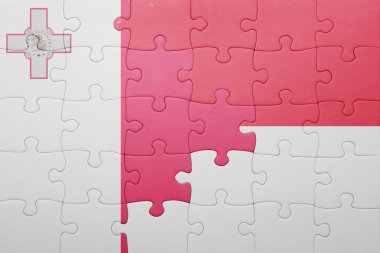 Endonezya ve malta ulusal bayrak ile bulmaca