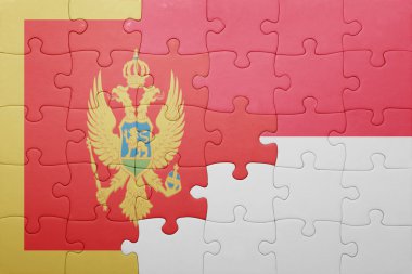 Endonezya ve Karadağ ulusal bayrak ile bulmaca