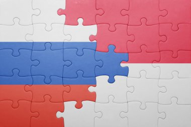 Endonezya ve Rusya'nın ulusal bayrak ile bulmaca