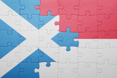 Endonezya ve İskoçya ulusal bayrak ile bulmaca