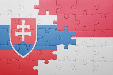 Endonezya ve Slovakya ulusal bayrak ile bulmaca