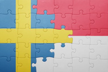 Endonezya'da ve İsveç Ulusal bayrak ile bulmaca