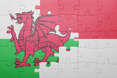 Endonezya ve Galler Ulusal bayrak ile bulmaca