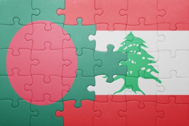 Bulmaca bangladesh ve Lübnan ulusal bayrak ile