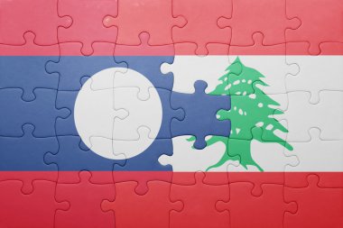 laos ve Lübnan ulusal bayrak ile bulmaca