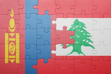 Moğolistan ve Lübnan ulusal bayrak ile bulmaca
