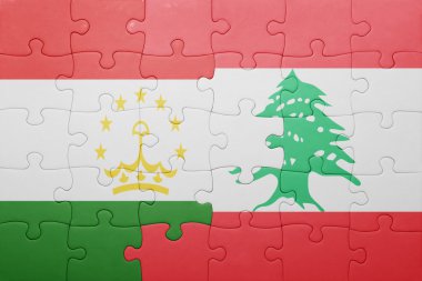 Tacikistan ve Lübnan ulusal bayrak ile bulmaca