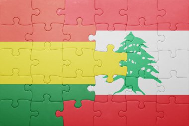 Bolivya ve Lübnan ulusal bayrak ile bulmaca
