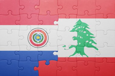 paraguay ve Lübnan ulusal bayrak ile bulmaca