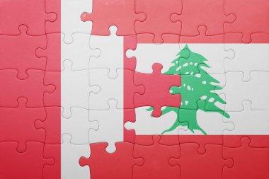 peru ve Lübnan ulusal bayrak ile bulmaca