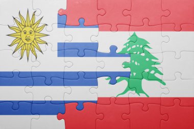 uruguay ve Lübnan ulusal bayrak ile bulmaca