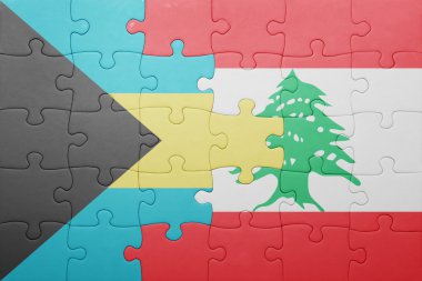 Bahamalar ve Lübnan ulusal bayrak ile bulmaca