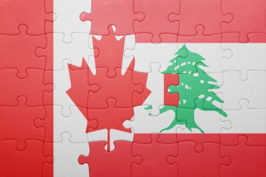 Kanada ve Lübnan ulusal bayrak ile bulmaca