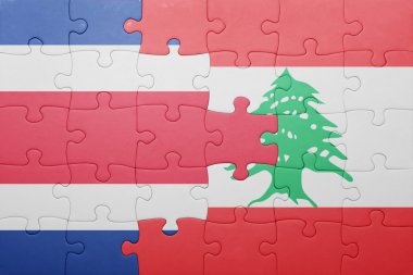 Kosta Rika ve Lübnan ulusal bayrak ile bulmaca