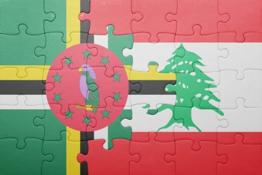 Dominika ve Lübnan ulusal bayrak ile bulmaca