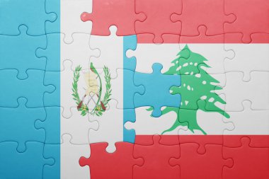 guatemala ve Lübnan ulusal bayrak ile bulmaca