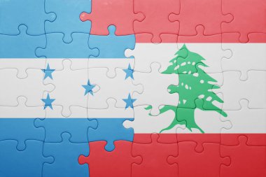 honduras ve Lübnan ulusal bayrak ile bulmaca