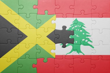 Jamaika ve Lübnan ulusal bayrak ile bulmaca