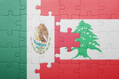 Meksika ve Lübnan ulusal bayrak ile bulmaca