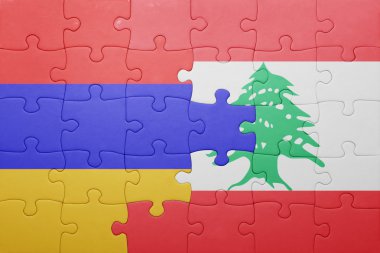 Ermenistan ve Lübnan ulusal bayrak ile bulmaca 