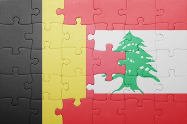 Belçika ve Lübnan ulusal bayrak ile bulmaca