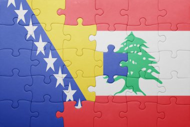 Bosna ve Hersek ve Lübnan ulusal bayrak ile bulmaca