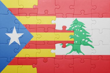 Katalonya ve Lübnan ulusal bayrak ile bulmaca