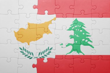 Kıbrıs ve Lübnan ulusal bayrak ile bulmaca