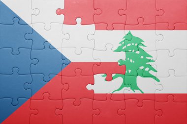 Çek Cumhuriyeti ve Lübnan ulusal bayrak ile bulmaca