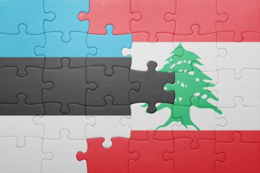 Estonya ve Lübnan ulusal bayrak ile bulmaca
