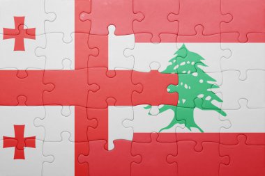 Gürcistan ve Lübnan ulusal bayrak ile bulmaca