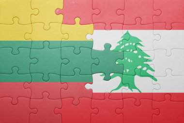 Litvanya ve Lübnan ulusal bayrak ile bulmaca