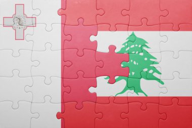 malta ve Lübnan ulusal bayrak ile bulmaca