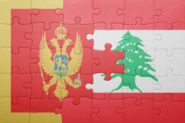 Karadağ ve Lübnan ulusal bayrak ile bulmaca