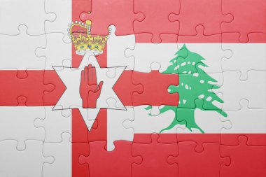 Kuzey İrlanda ve Lübnan ulusal bayrak ile bulmaca