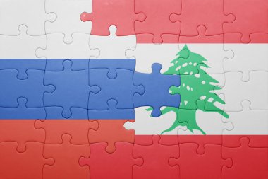 Rusya ve Lübnan ulusal bayrak ile bulmaca