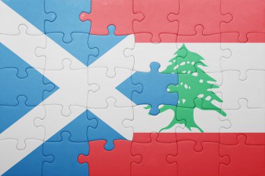 İskoçya ve Lübnan ulusal bayrak ile bulmaca