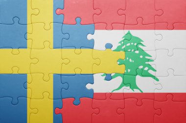 İsveç ve Lübnan ulusal bayrak ile bulmaca