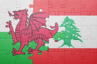 Galler ve Lübnan ulusal bayrak ile bulmaca